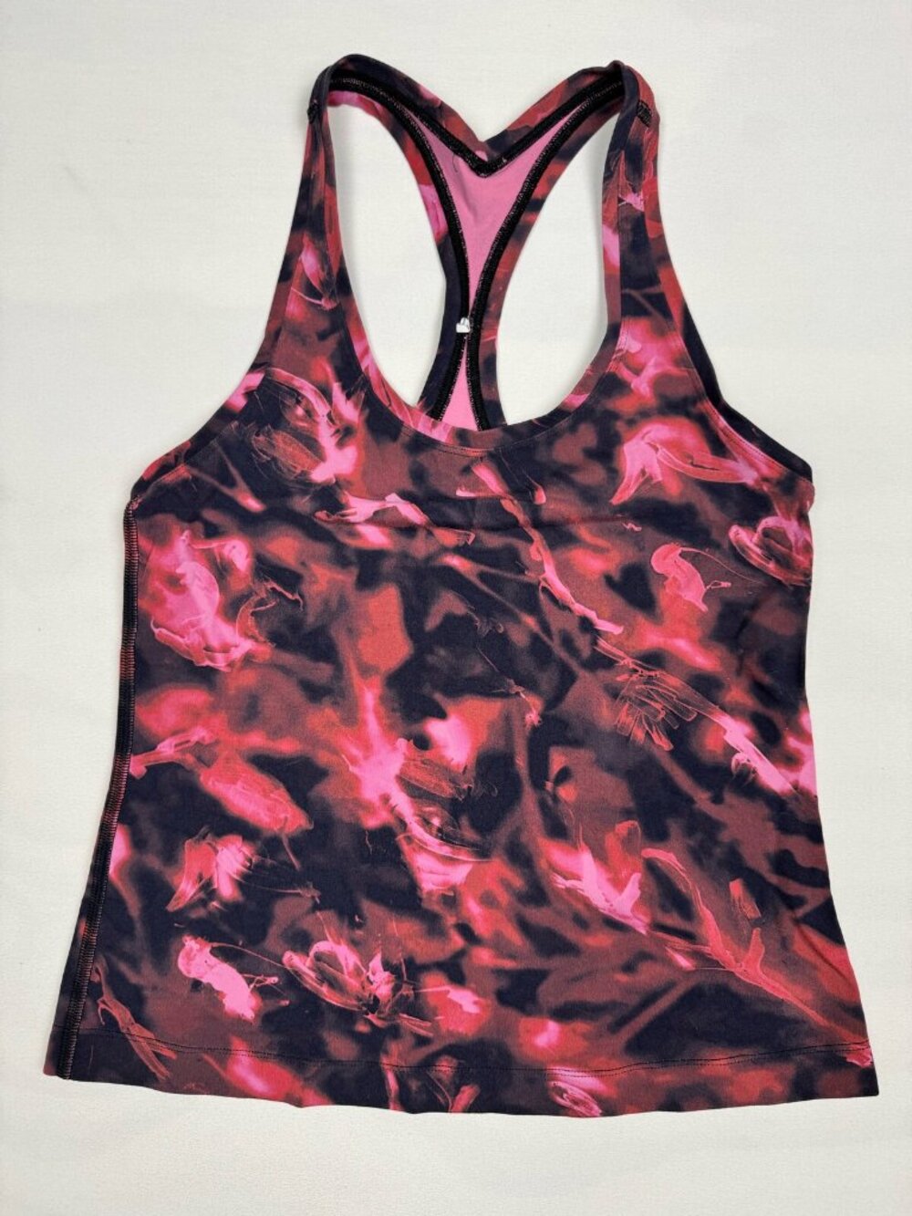 Lululemon Cool Racerback Short Tank Top Nulu Pink Abstract Print Approx 2-4